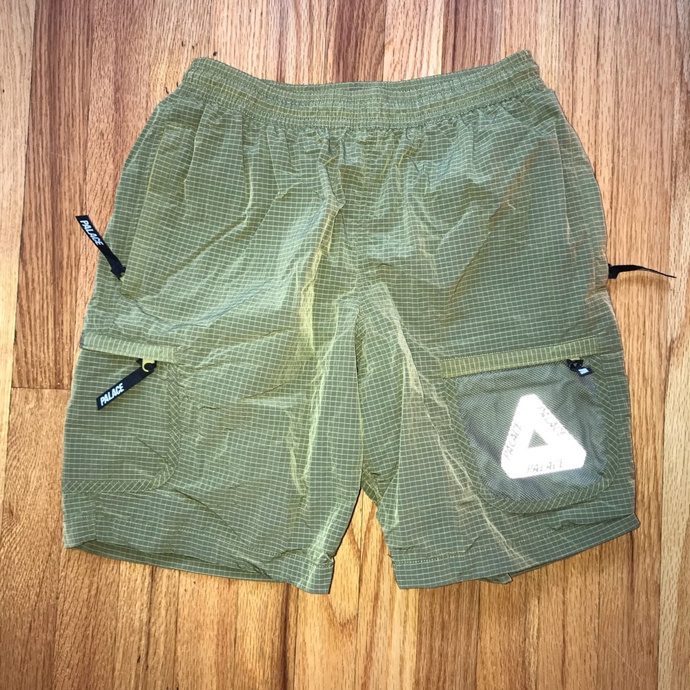 PALACE Cripstop Grid Shorts Olive Green Yellow Medium